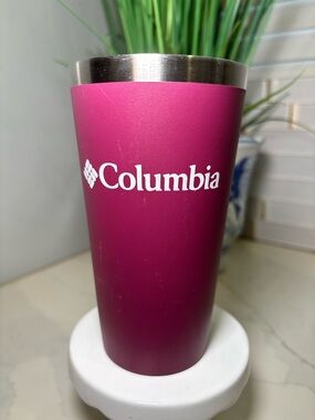 Adventure Awaits! ✨ Columbia Double Wall Maroon Tumbler – Mountain & Pine Design
